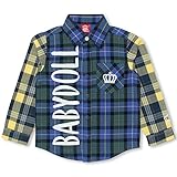 ベビードール チェック切替シャツ 子供服 100cm グリーン