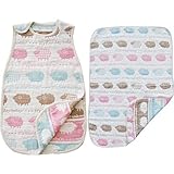 【セット買い】 サンデシカ スリーパー ふわふわ6重ガーゼスリーパー Lサイズ ひつじ + ６重ガーゼケット