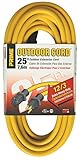 Prime Wire & Cable EC500825 25-Foot 12/3 SJTW Jobsite Outdoor Extension Cord, Yellow [並行輸入品]