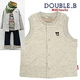 mikihouse Double_B(ミキハウスダブルB)前開きベスト ８０ｃｍ,グレー