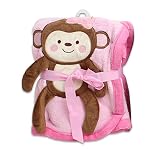Baby Blanket w/ Monkey Design - 30x40 (Pink) by SweetHomeStore