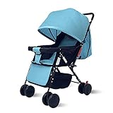 Feemom(フィーマム) ベビーカー バギー 超軽量4.3KG ハイシート 折り畳み簡単 フルカバー日よけ UVカット 快適乗り心地 1ヶ月~36ヶ月頃対象 (ブルー)