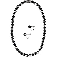 [ルルコ] ブラックフォーマル オニキスネックレス イヤリング 8mm 葬儀 法要 8098003