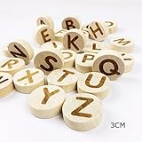 Mamimami Home　木製モンテッソーリ　アルファベット・マグネット・レター　30MM プレスクール　文字認識 英語教育 知育玩具 木製ビーズ 子供のクリスマスプレゼント26個/ゼント　「BPA