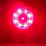 ソーラー式大型工事灯・高輝度LED・赤回転/連続点滅/遅点滅/早点滅・4モード切替（直径180mm・片サイド上部輪っか付）