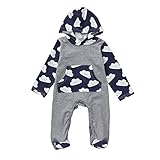 (プタス)Putars ベビー服 子供服 ロンパース 男の子 総柄 雲柄 パーカー 新生児 歩行服 出産お祝い 記念日 プレゼント 0-18ヶ月