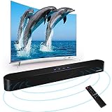 ワイヤレスサウンドバー 2.0ch 80W テレビスピーカー Bluetooth/光デジタル/同軸/AUX/USB/SUB OUT対応 DSP搭載 ホームシアタースピーカー 壁掛け可 ブラック【日本語説明書】(2.0ch)