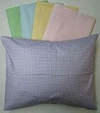SheetWorld - Baby Pillow Case - Percale Pillow Cases - Pastel Gingham Collection - Blue - Made In US