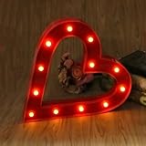 装飾マーキーLovingハートLEDライト – 12のLED電池式子供部屋夜ランプ子供の部屋