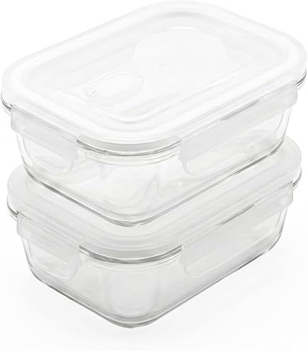 Amazon｜ヨシカワ 4点ロック式 ガラス 保存容器 640ml グラスコンテナ