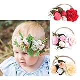 スエードレザーベビーガールズリボンナイロンheadband-6パックby Ever Fairy