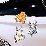 EXCEREY ファッショナブルな猫の車のステッカー かわいい猫の車のステッカー スクラッチ猫 横たわっているフラットな猫 怠惰な猫 歩く猫 夢を見る猫 パーソナライズされた創造的な車のステッカー 漫画の車のステッカー 反射防水車のステッカー スクラッチステッカー ウィンドウのデカール オートバイのデカール 携帯電話のステッカー ノートブックのステッカー