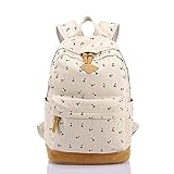 Abshoo Cute Lightweight Canvas Backpacks for Girls School Bookbags Back Pack (Beige) [並行輸入品]