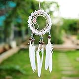 Kicode ホワイトフェザー ウィンドチャイム 壁掛け ホームデコレーション