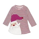 MIOIM ベビー服 女の子 ワンピース クリスマス キッズドレス ストライプ 長袖 秋 冬 可愛い 通園 発表会 記念日 プレゼント 12ヶ月-4歳
