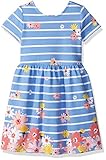 Gymboree Baby Toddler Girls' Stripe Floral Dress Faberge Blue 6-12 Months [並行輸入品]