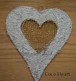 ~Coco Heart~　スパークルハート　ホワイトラメ 　（リース・ドライフラワー）