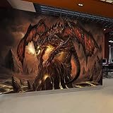Sproud カスタムの壁画壁紙火ドラゴンゲームをテーマにした背景の壁面絵画 3 ルーム 200 Cmx 140 Cm リビングの D の壁画壁紙