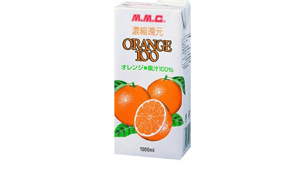 Amazon Mmc オレンジジュース100 1000ml 6本 テトラパック Mmc エムエムシー 野菜ジュース フルーツジュース 通販