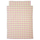 お昼寝用 洗える布団セット《2色チェック:ピンク×黄緑》【日本製】 (園児用　洗える敷布団, ブラウンバッグ)