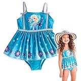 Disney(ディズニー) アナと雪の女王 エルサ ワンピース 水着 UV加工 ブルーグリーン 140cm US9/10 [並行輸入品]