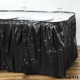 Tableclothsfactory 5 Pcs 4.3m Spotless Elegance Disposable Plastic Table Skirt - Black