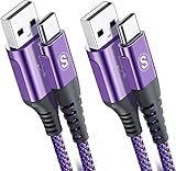 USB Type C ケーブル【2m+3m/2本セット】Sweguard USB-A & USB-C ケーブル【3.1A QC対応 急速充電】 タイプc 充電iPhone 17/16/15 Pro MAX/アイフォン15, iPad Pro,Samsung Galaxy S26/S25/S24/S23,Sony,Xiaomi,Huawei,Pixel,type-c機器と互換性があり (パープル)