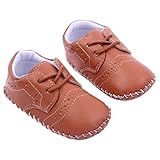 DZT1968 Baby Toddler Soft Sole Anti Slip Retro Prewalker Leather Shoes Sneakers Boots (M (6~12 Month