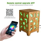 UpPeL LED BluetoothスピーカーQiワイヤレス充電器竹スピーカー多機能for yourスマートフォン、PC、ホーム、寝室、保育園、子供ベビー部屋、部屋、パーティー、ピクニック、アウトド