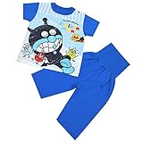 キッズパジャマ アンパンマン はらまき付き 半袖パジャマ 春物 夏物 子供用 Anpanman j-sa2653 90cm ばいきんマン