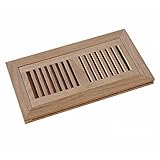 WELLAND 4 Inch x 10 Inch Red Oak Hardwood Vent Floor Register Flush Mount Unfinished with Damper [並行