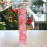 ハーバリウム ビンの中におとじ込められたおしゃれな植物 角ビンタイプ お祝い 誕生日プレゼントやインテリアに癒やしの空間 (ピンク)