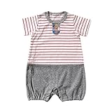 ホッペッタ Hoppetta ボーダーショートオール グレー 70cm 58023