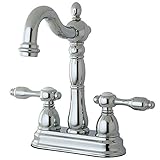 Kingston Brass KB1491TAL Tudor 4 Inch Center Bar Faucet Without Drain, Polished Chrome, 4-3/4 inch i