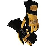 Caiman Multi Activity Gloves Genuine Pig Grain Leather Gold Gloves with G-GripTM palm (Large, Yellow
