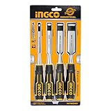 INGCO 木工用 のみ ショート 4本組 DIY工具 のみ セット 木彫り 工具セット 彫刻刀 セット ノミ 木材の溝掘り 6/12/19
