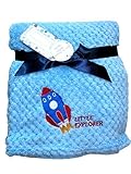 Zak & Zoey Ultra Soft Popcorn Embossed Plush with Applique Baby Blanket (Little Explorer) [並行輸入品]
