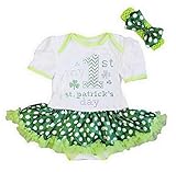 Kirei SuiベビーMy 1st St Patrick 's Day緑水玉ボディースーツチュチュ US サイズ: XL カラー: ホワイト