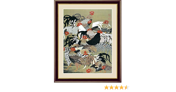 Amazon 群鶏図 伊藤若冲 日本画 絵画 インテリア アート パネル ポスター 複製名画 ジグレ プレゼント F6 52 X 42 Cm アートフレーム ポスター オンライン通販