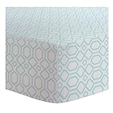 Kushies Baby Fitted Crib Sheet Flannel, Turquoise Octagon by Kushies