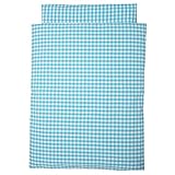 お昼寝用 洗える布団セット《ギンガムチェック:ブルー》【日本製】 (赤ちゃん用　固綿敷布団, ブラウンバッグ)