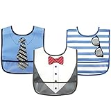 Luvable Friends (ルバブルフレンズ)　食べこぼしポケット付 防水ビブ 3枚セット (ボウタイ)