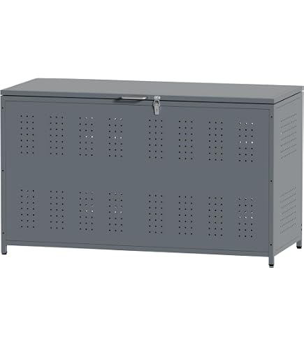 【新品】ゴミ収納 115x50x68cm 鍵付 鋼 350L ゴミステーション Amazon | AQY ゴミ箱 屋外 ゴミステーション 金属製 350L 大容量