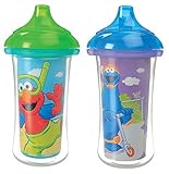 Munchkin Sesame Street Click Lock Insulated Straw Cup, 9 Ounce, 2-Pack, Designs May Vary by Munchkin