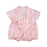 杜屋トヤ　　新生児服　女の子　男の子　赤ちゃん　スイカデザイン半袖ロンパース　かわいい洋式夏服　ルームウェア　コスチューム衣装セット　遊び・記念・撮影・誕生日・バースデー・セレモニー