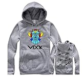 Fanstown kpop VIXXブラックHoodie with Gemペンダント+ Lomoカードグレーキャップ# 1