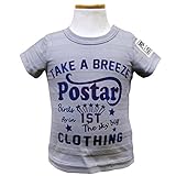 (ポスター) POSTAR キッズ　ベビー　ロゴプリント Tシャツ　グレー　110cm