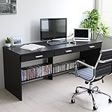 送料無料 パソコンデスク 書斎机 システムデスク 180cm幅 単品 ダークブラウン CPB033DBR