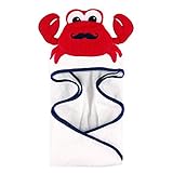 Hudson Baby Animal Face Hooded Towel, Mr. Crab by Hudson Baby