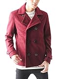ワイン LL (ベストマート)BestMart 全7色 M L LL 3L 4L 5L あったか メルトン ウール Pコート メンズ 大きいサイズ ピーコート ジャケット コート ビジネス カジュアル ダブル おしゃれ ビジネスコート 無地 秋コート アウター 秋 冬 623113-872-738